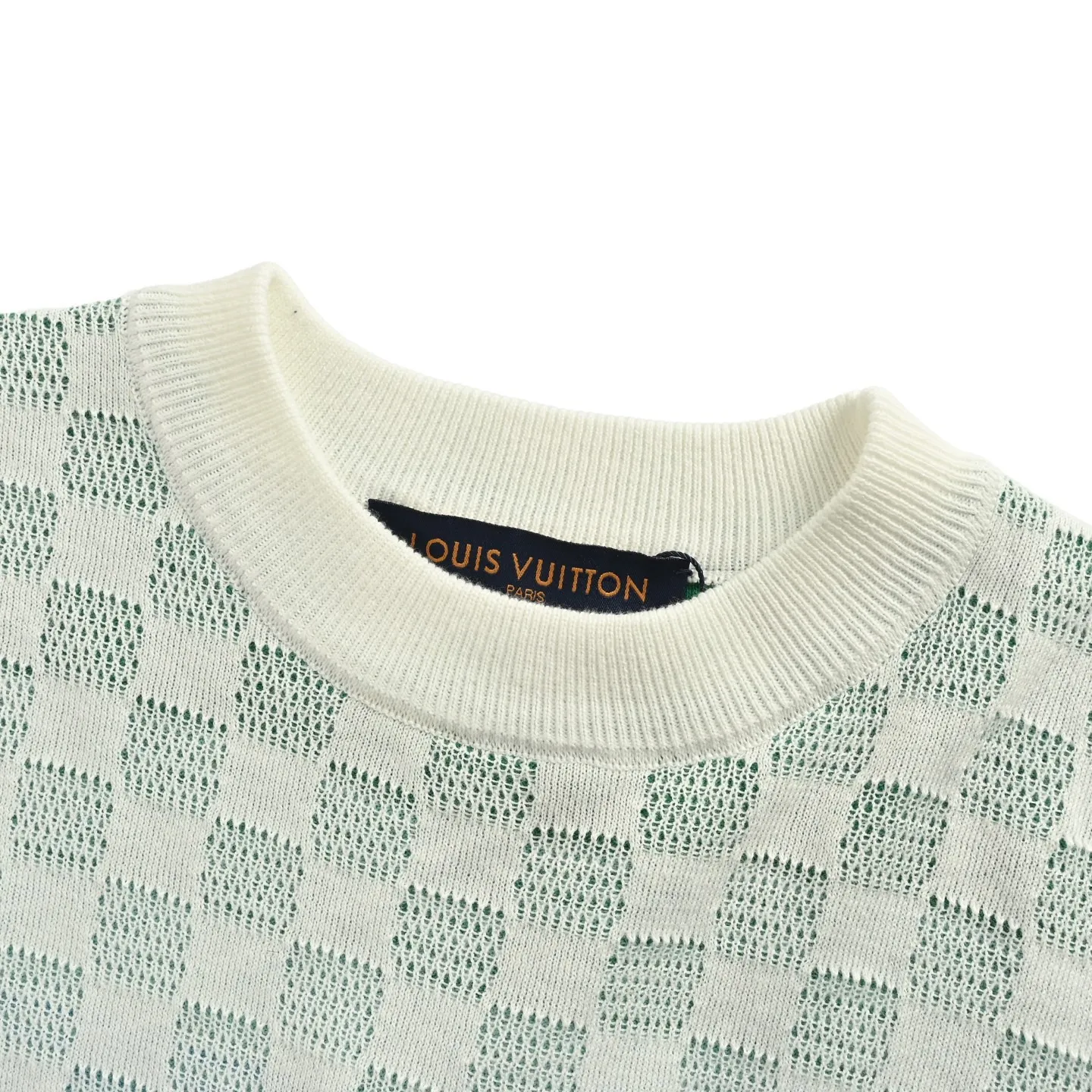 Louis Vuitton/Louis Vuitton 25ss checkerboard gradient knitted short sleeves